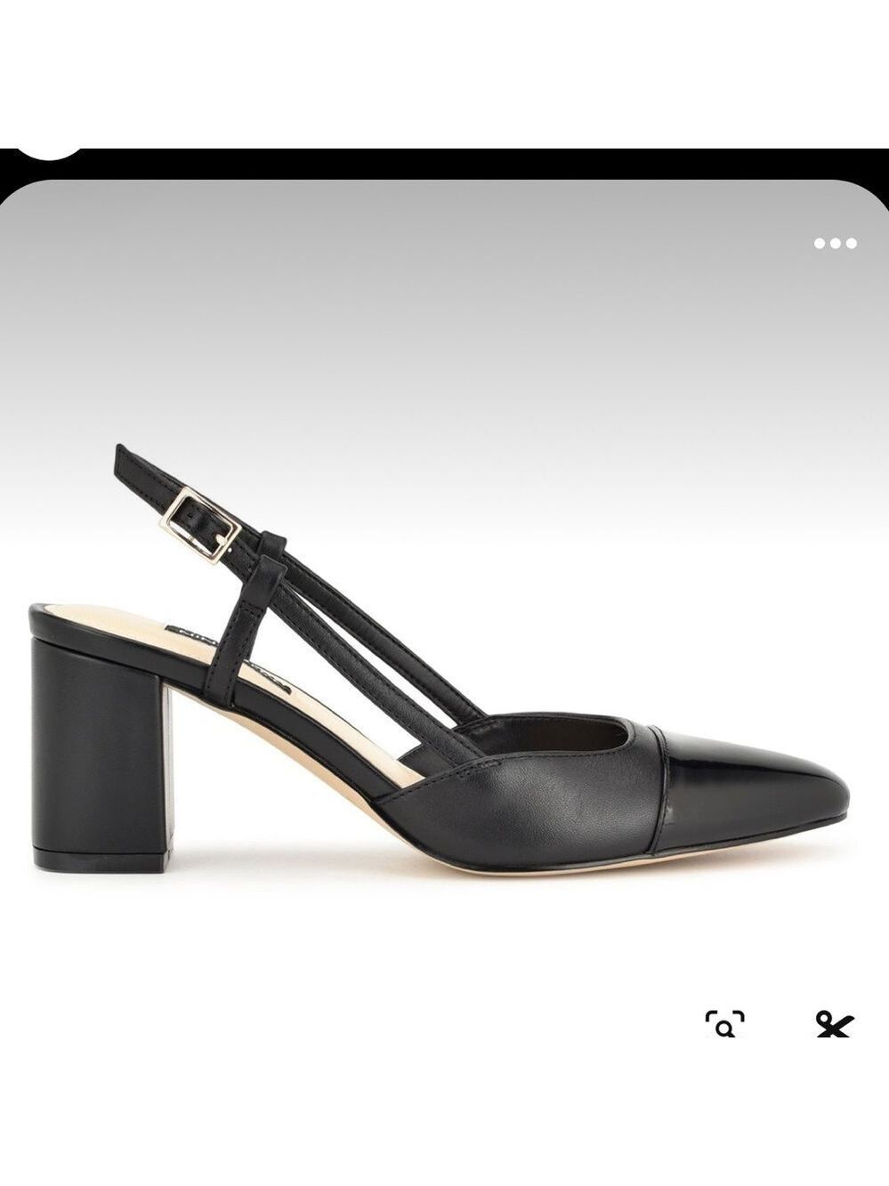 Black Slingback block Heels